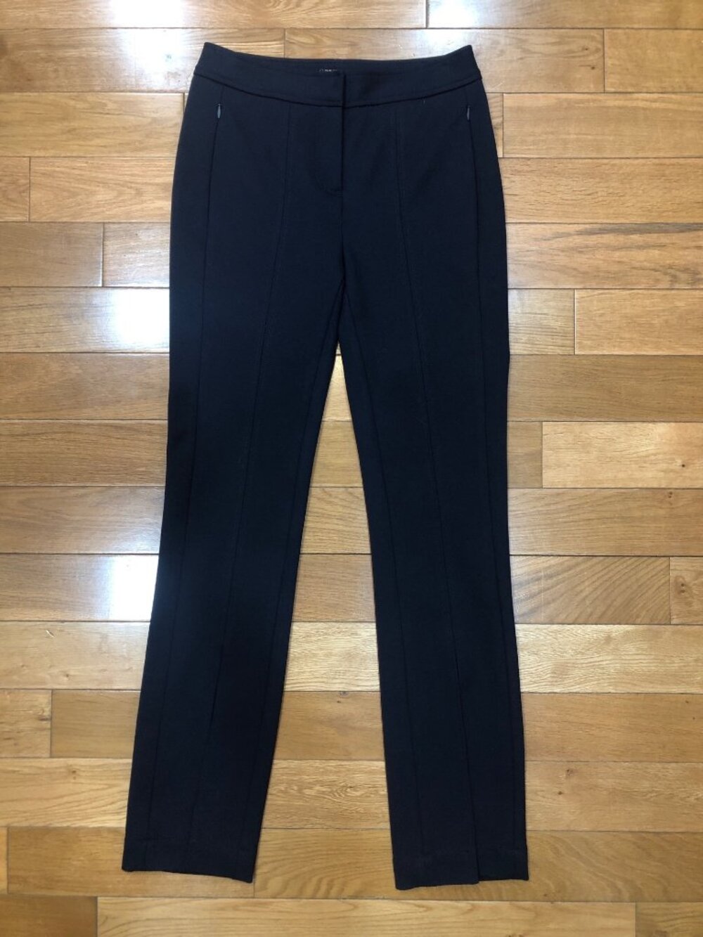 NWT Elie Tahari Slit Front Designer Dress Pants E802W202 Stargazer Black Size 2